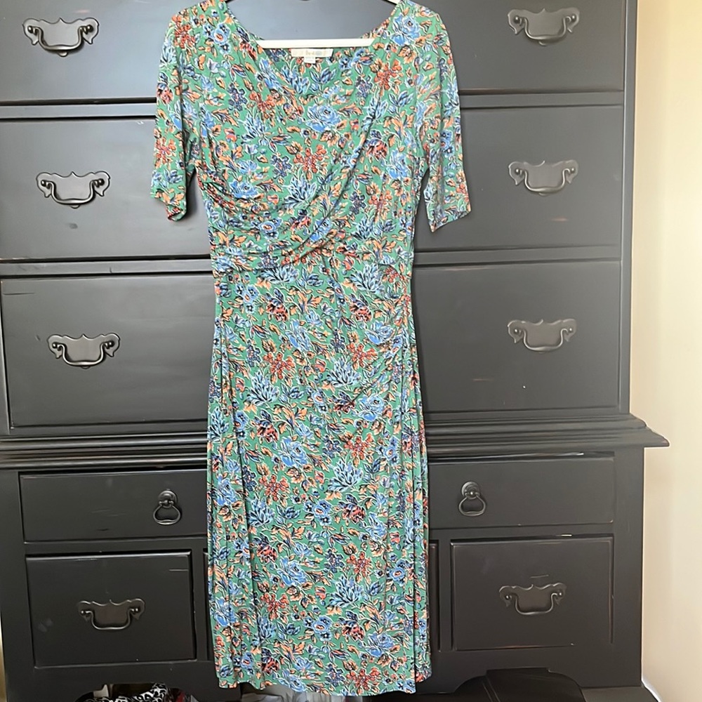 2 for $60 Boden dress green, orange, coral,blues, black, white. Size 8R.